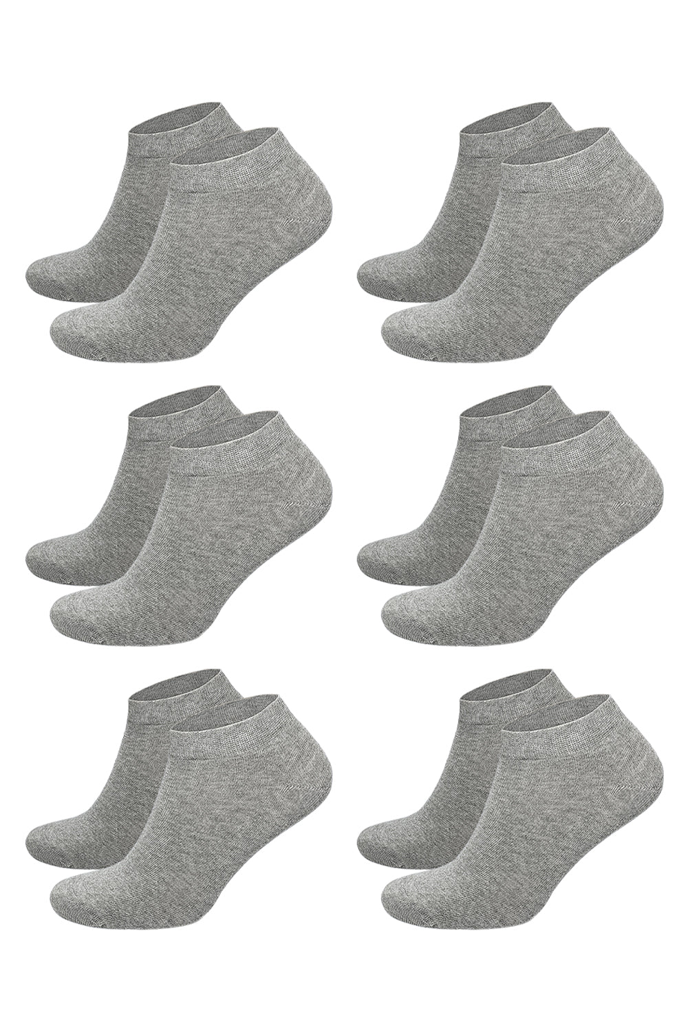 Sevilla Sneaker Socks, 6-pack Light Grey Melange