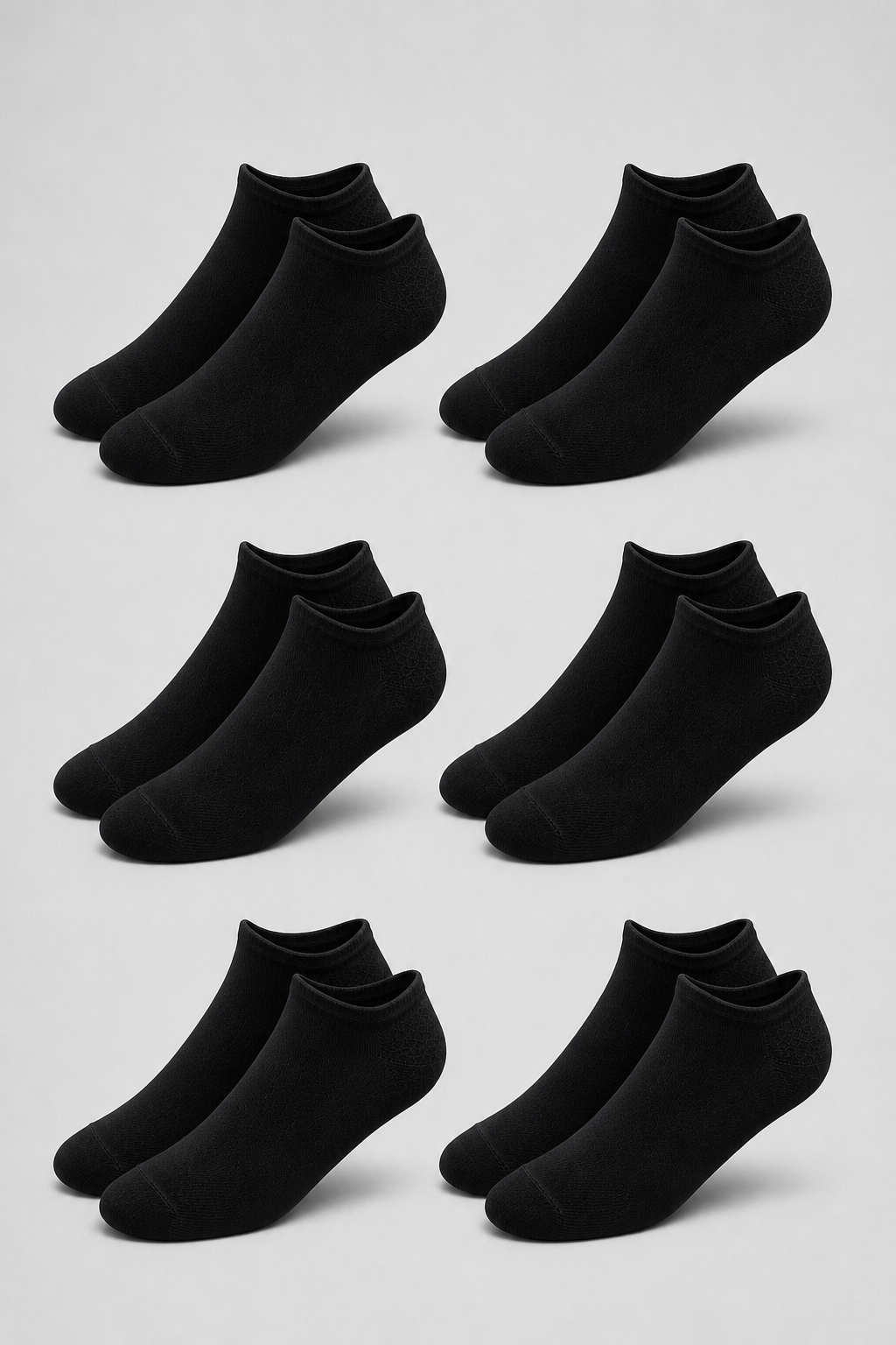 Sevilla Sneaker Socken, 6er-Pack Schwarz