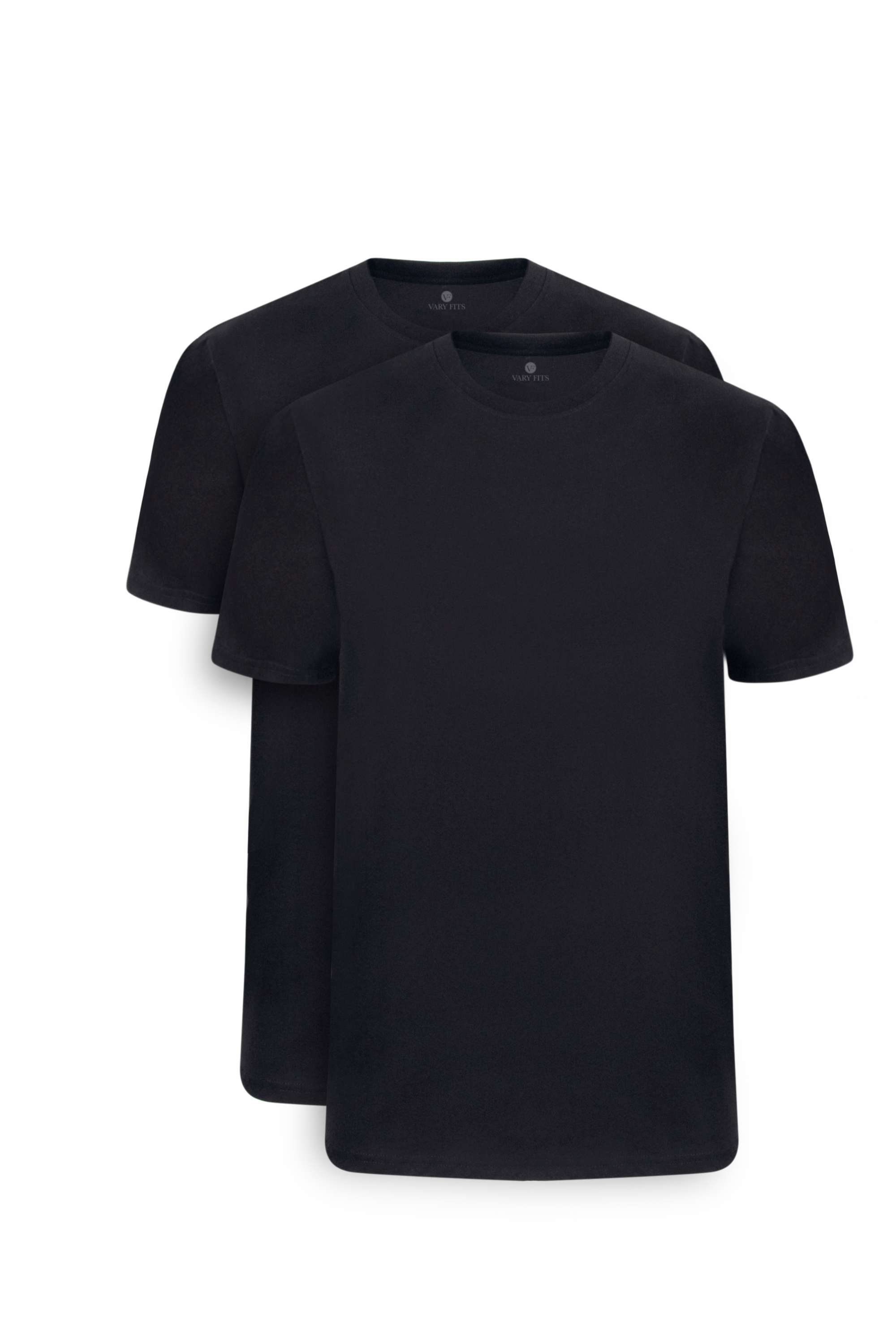 round neck regular fit long t-shirt black