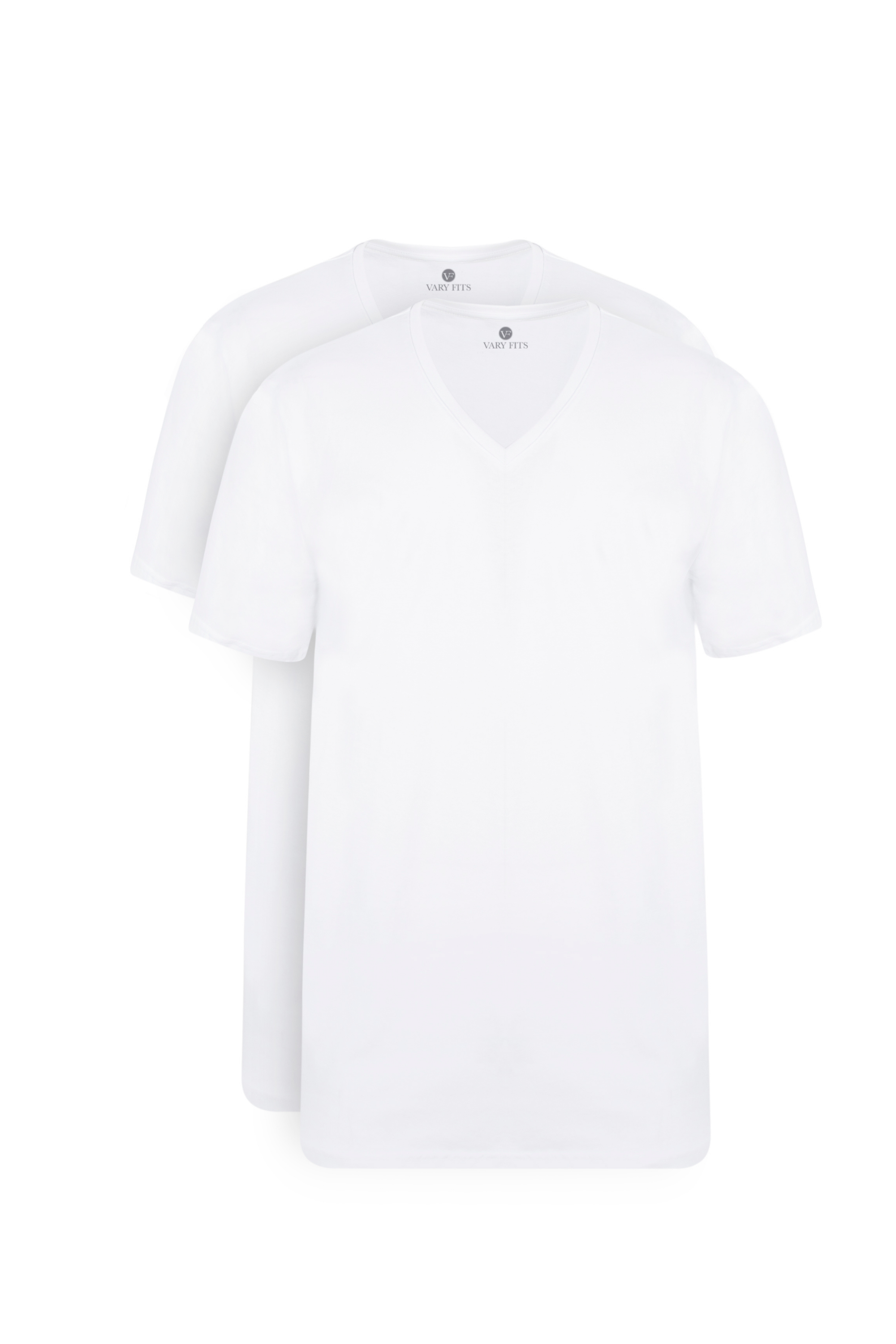 v neck regular fit long t-shirt white
