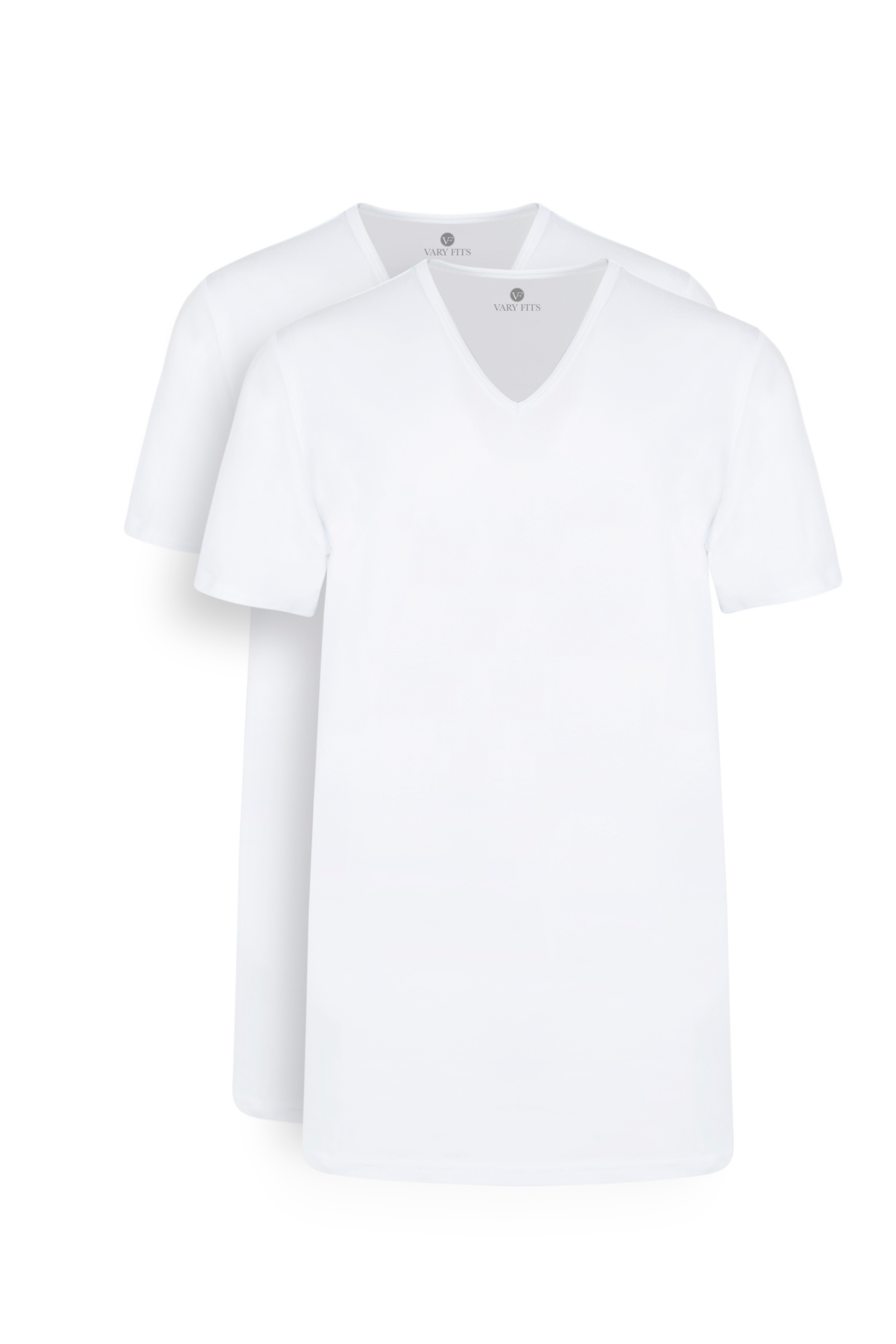 v neck slim fit long t-shirt white