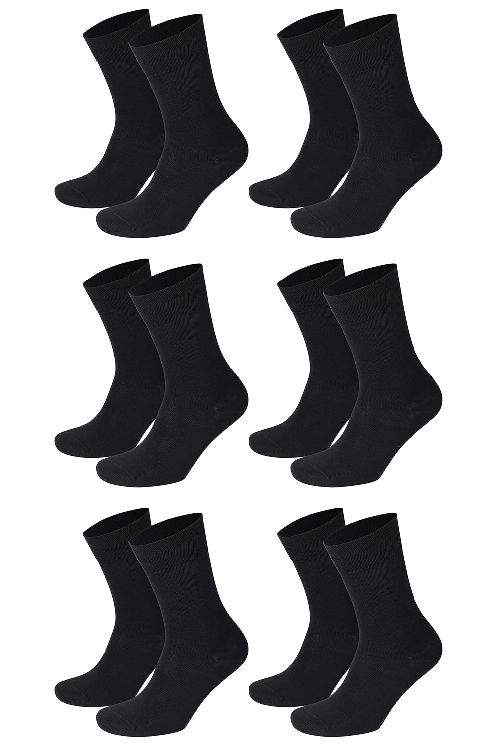 Porto nahtlose Socken, 6er-Pack Schwarz