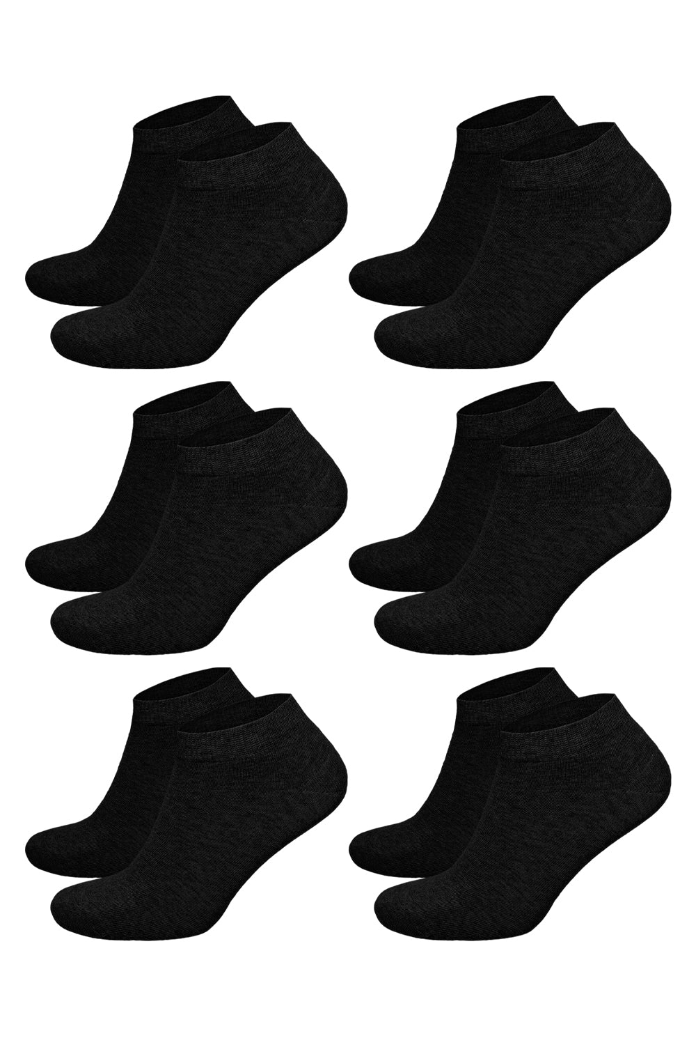 Sevilla Sneaker Socken, 6er-Pack Schwarz