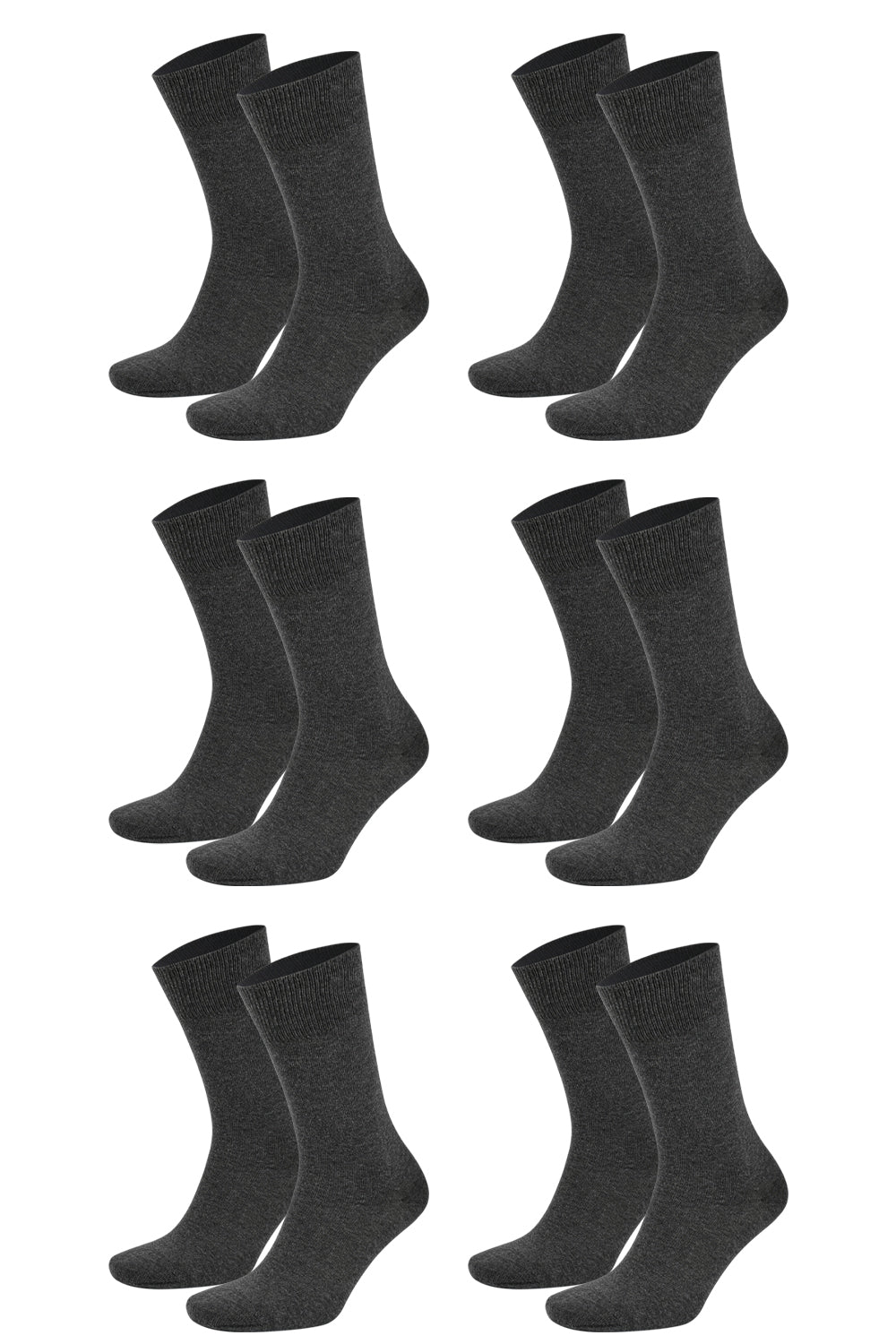 Porto nahtlose Socken, 6er-Pack Anthrazit meliert
