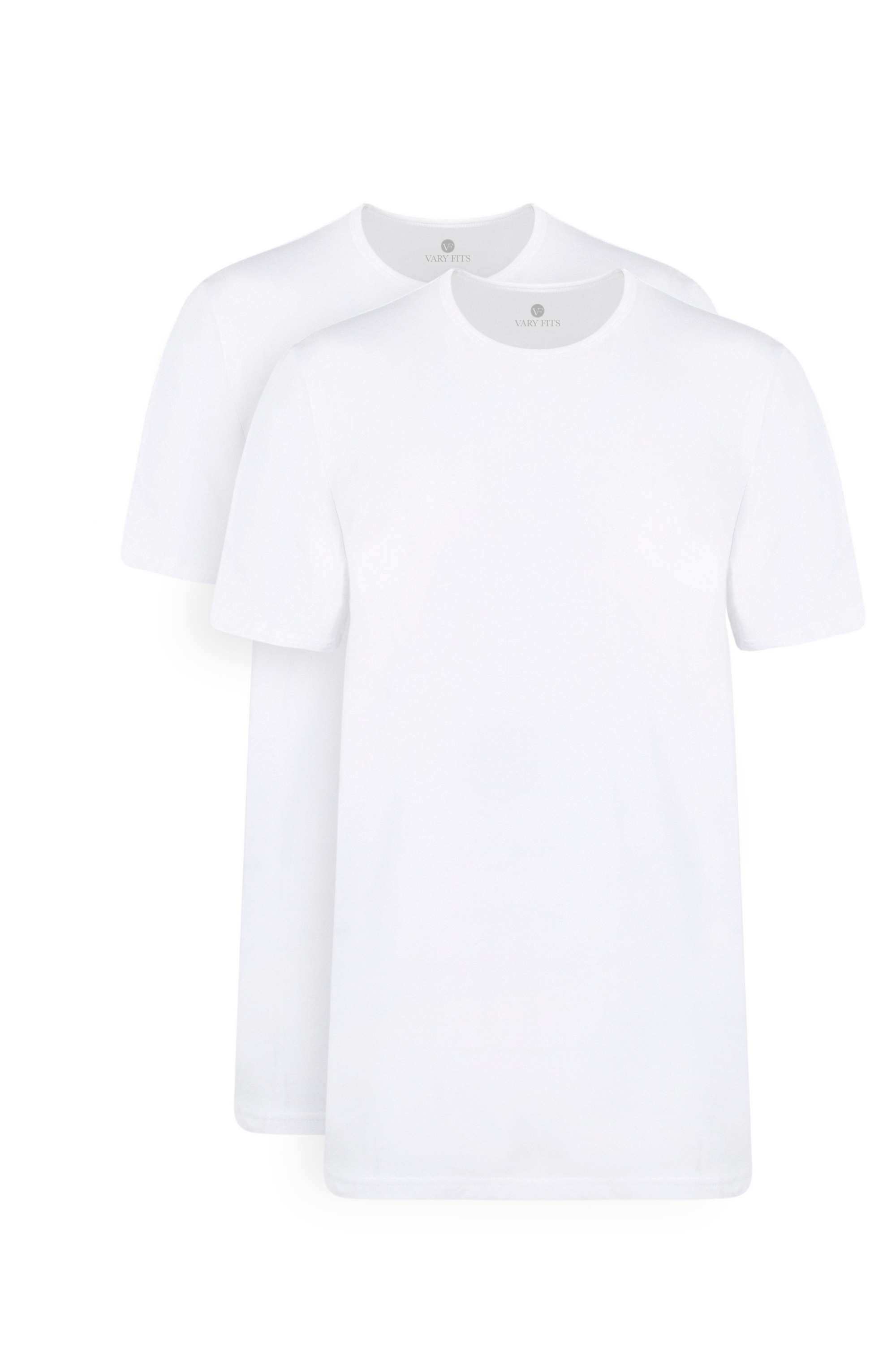 round neck slim fit long t-shirt white