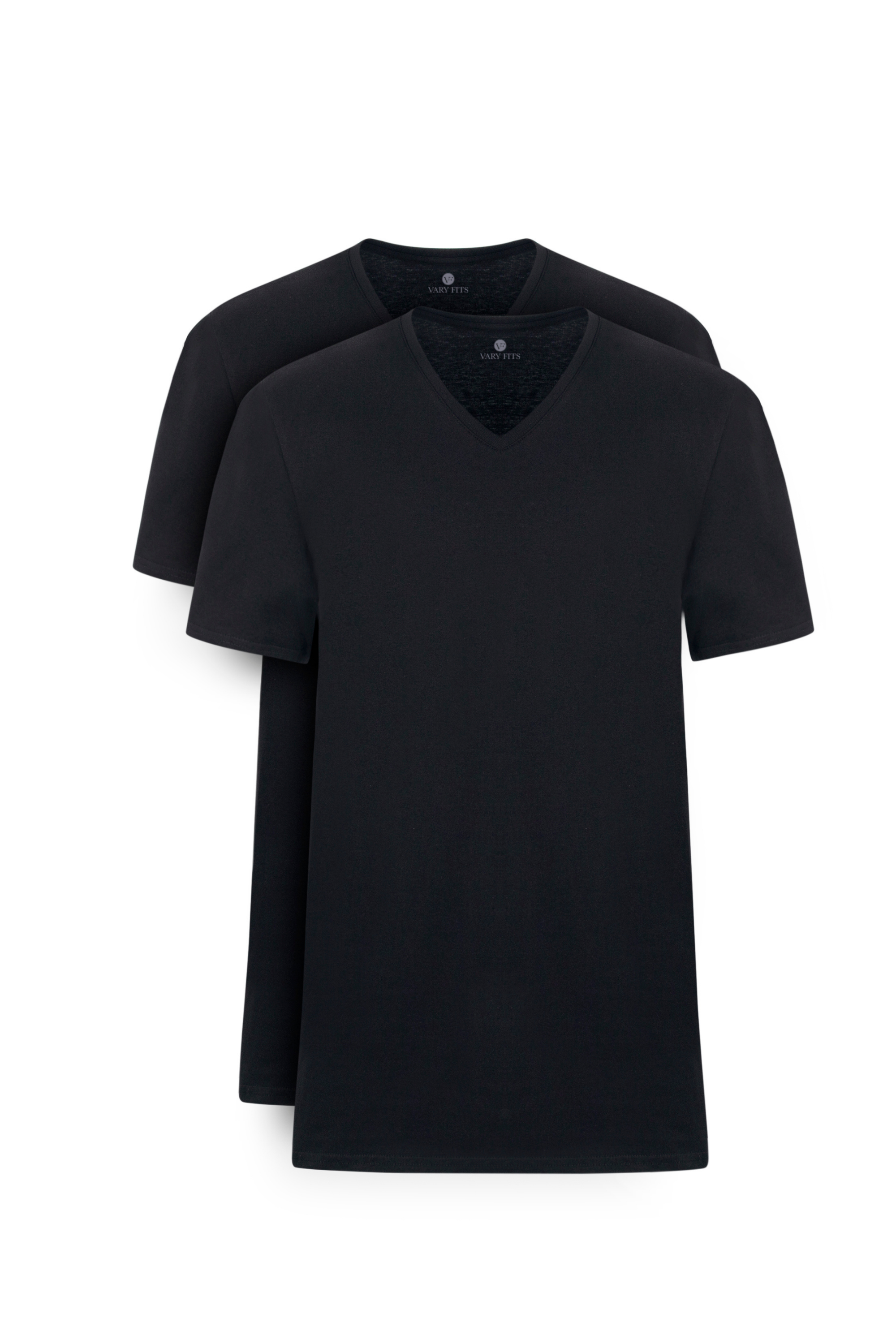 v neck regular fit long t-shirt black